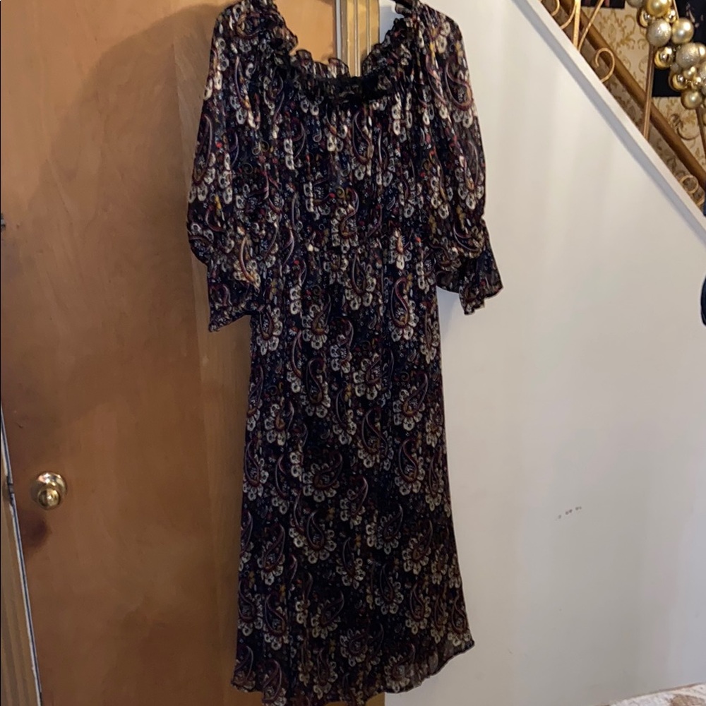 SHEIN Blue Cowl Neck Bishop Sleeve Sundress